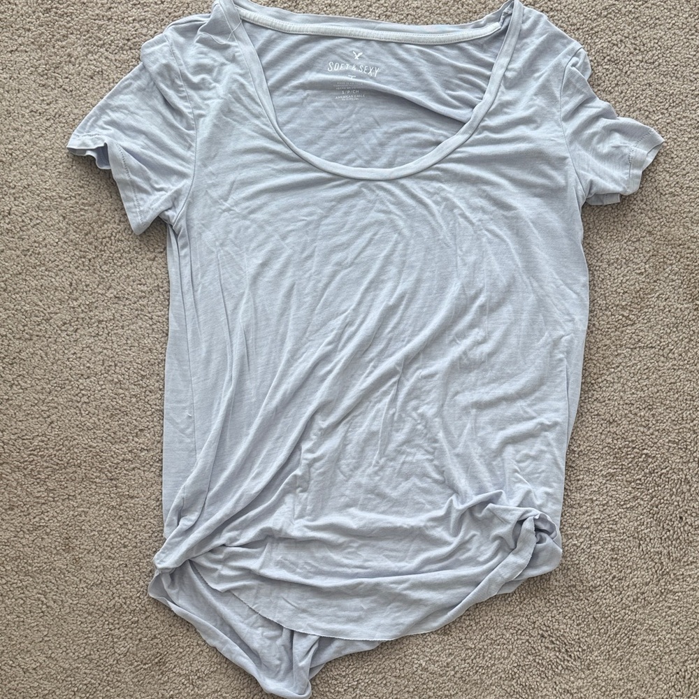 American Eagle Women's Soft & Sexy Tee in Pale Blue